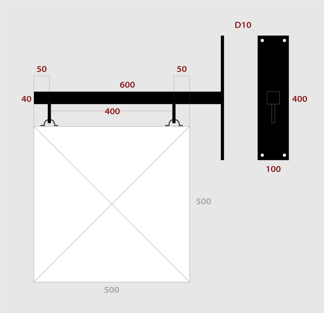 Projecting Sign Bracket (600mm)